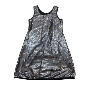 Girls Jona Michelle Silver Sequin Holiday Dress Size 8